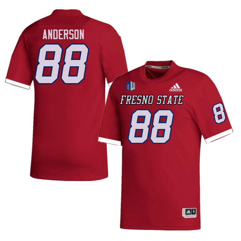Men #88 Richie Anderson Fresno State Bulldogs College Football Jerseys Stitched Sale-Red - Click Image to Close